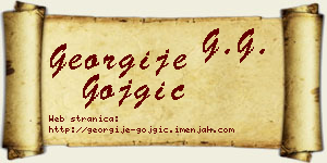 Georgije Gojgić vizit kartica
